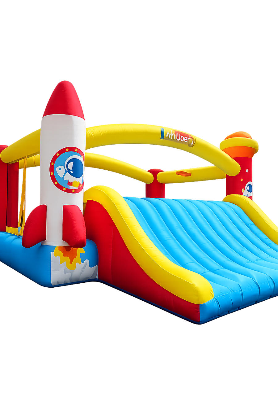 Bunte Raketen-Hüpfburg mit Rutsche von Fun.Baden